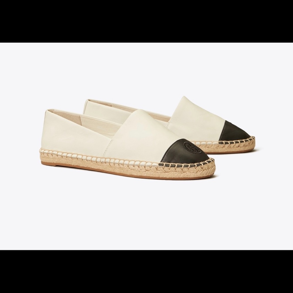 Tory Burch black and white espadrilles